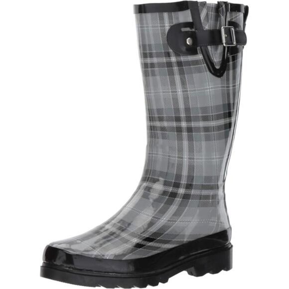 Shoes - NEW Women's Unique Printed Tall 100% Waterproof Rain Boot Adjustable Strap